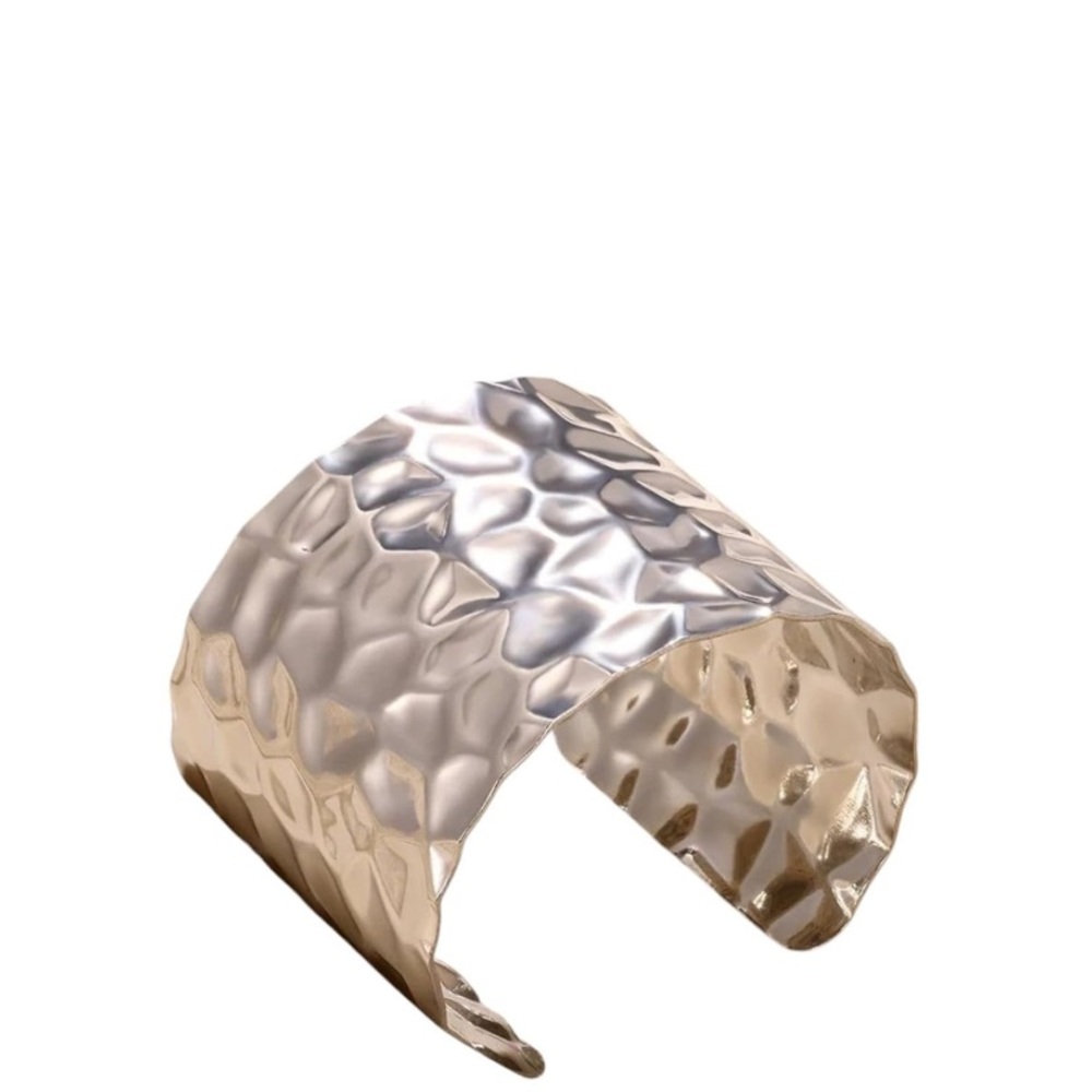 Elegant Hammered Silver Cuff Bracelet